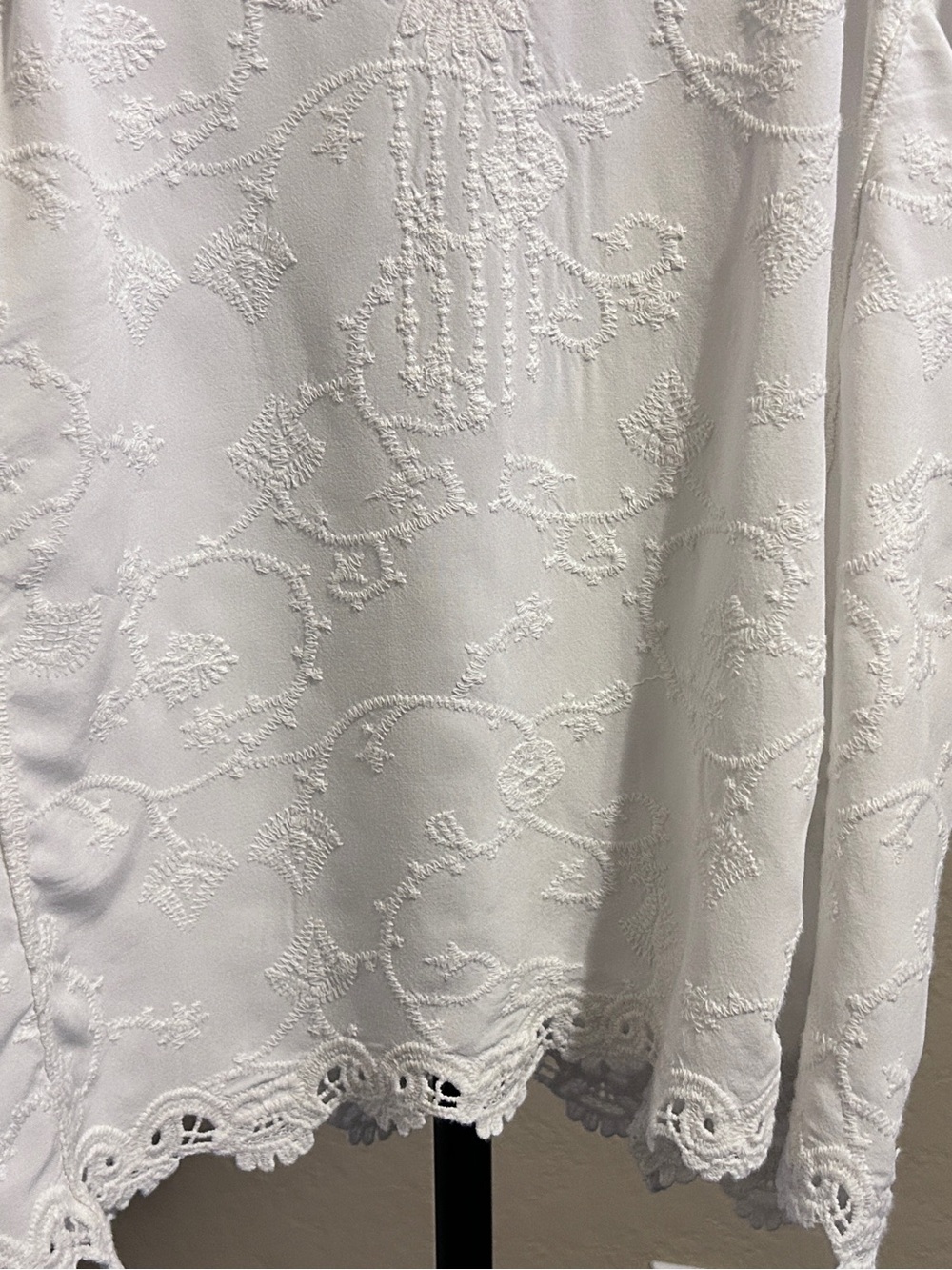 Democracy Boho White Embroidered Square-Neck Top - Picture 3 of 8